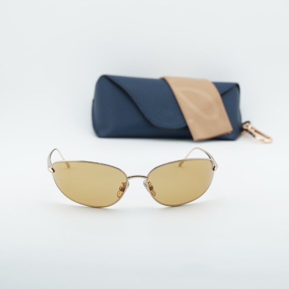 Loewe LW40164U 32E Oval Sunglasses – Shiny Gold\\Brown main image 8